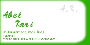 abel kari business card